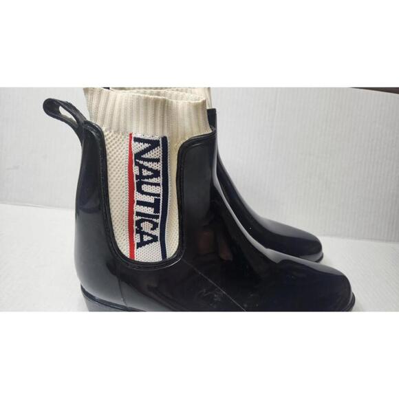 Nautica Boots Womens Size 9 Chelsea Rain Waterproof Pull On Ankle Rubber Shoes - Picture 2 of 8